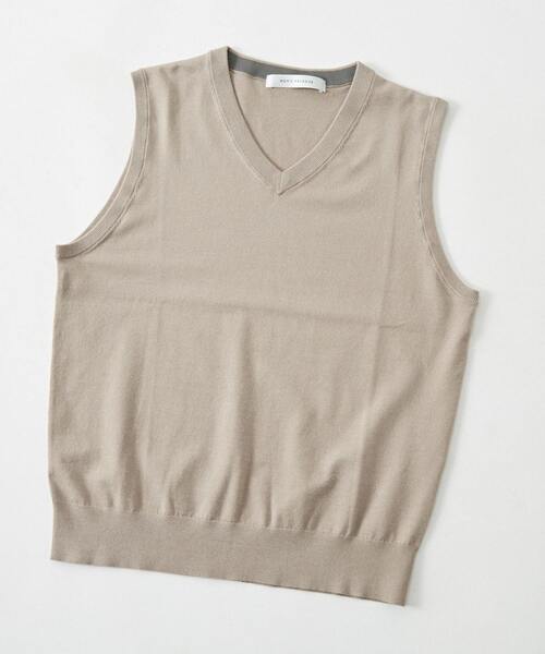 MEN'S MELROSE（メンズメルローズ）の「ウォッシャブルハイゲージニットベスト（ベスト・メンズ・ベージュ/ブラウン/グレー/ネイビー・3/4）」の3枚目の写真