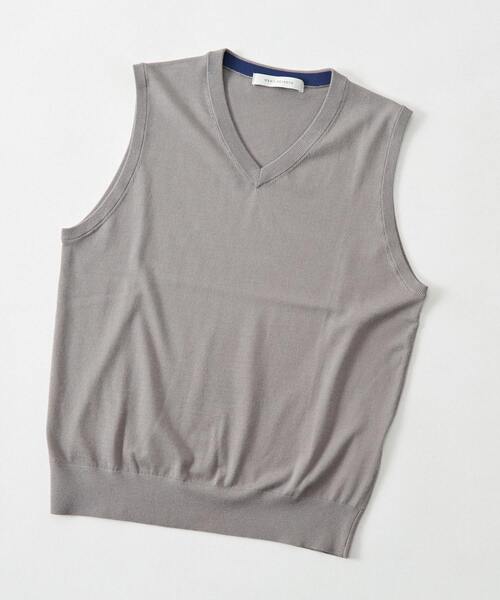MEN'S MELROSE（メンズメルローズ）の「ウォッシャブルハイゲージニットベスト（ベスト・メンズ・ベージュ/ブラウン/グレー/ネイビー・3/4）」の15枚目の写真