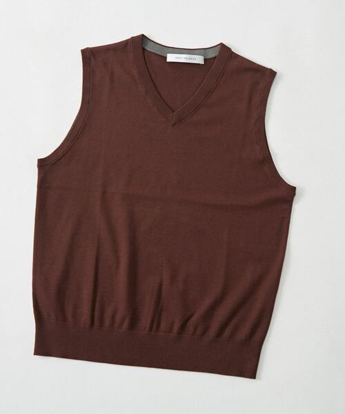 MEN'S MELROSE（メンズメルローズ）の「ウォッシャブルハイゲージニットベスト（ベスト・メンズ・ベージュ/ブラウン/グレー/ネイビー・3/4）」の13枚目の写真