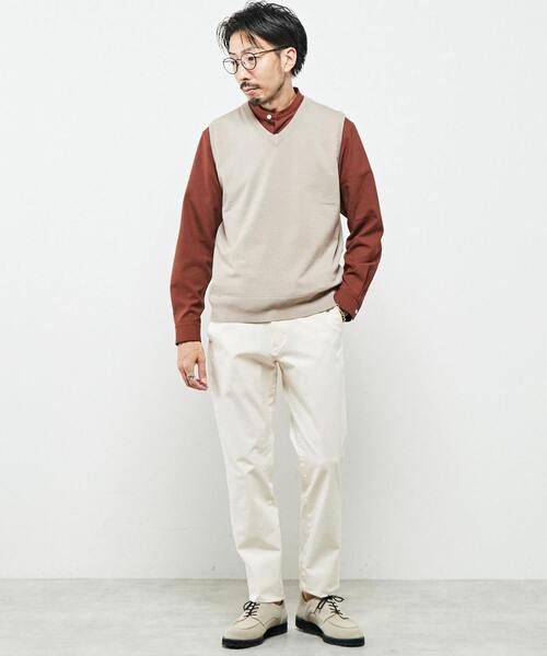 MEN'S MELROSE（メンズメルローズ）の「ウォッシャブルハイゲージニットベスト（ベスト・メンズ・ベージュ/ブラウン/グレー/ネイビー・3/4）」の10枚目の写真