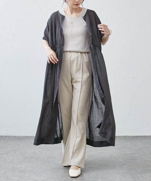 PUAL CE CIN（ピュアルセシン）の「コットンラミー2WAYワンピース（ワンピース・レディース・マスタード/ライトベージュ/チャコールグレー・FREE）」の2枚目の写真