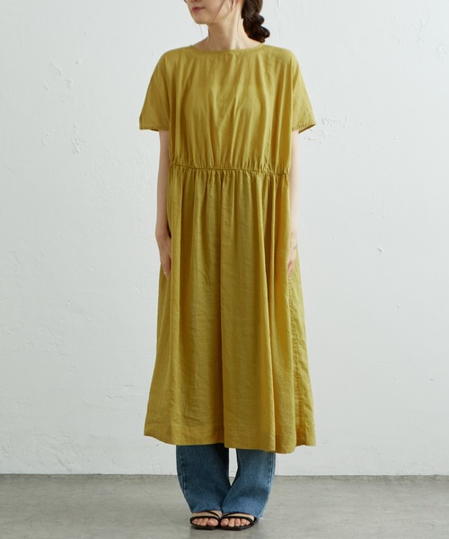 PUAL CE CIN（ピュアルセシン）の「コットンラミー2WAYワンピース（ワンピース・レディース・マスタード/ライトベージュ/チャコールグレー・FREE）」の16枚目の写真