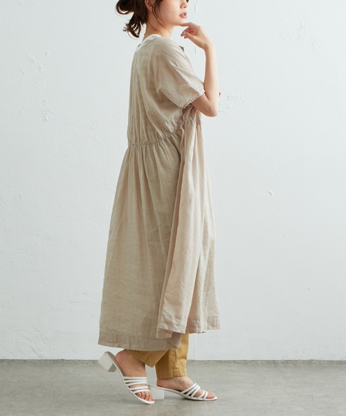 PUAL CE CIN（ピュアルセシン）の「コットンラミー2WAYワンピース（ワンピース・レディース・マスタード/ライトベージュ/チャコールグレー・FREE）」の14枚目の写真