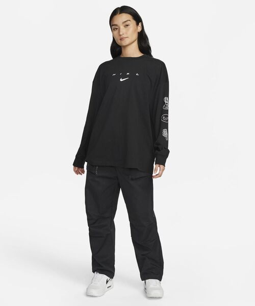 NIKE（ナイキ）の「ナイキ スポーツウェア ウィメンズ ロングスリーブ トップ / Nike Sportswear Women's Long-Sleeve Top＜XS-2XL 展開＞（Tシャツ/カットソー・レディース・ホワイト/ブラック・S/M/L/2XL/XL/XS）」の7枚目の写真