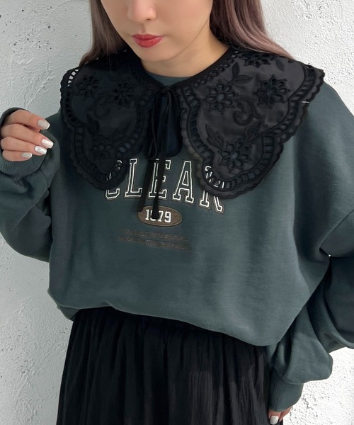 apres jour mignon(アプレジュールミニョン)の「レース付け襟【ZOZOTOWN限定アイテム】(付け襟・レディース・ブラック/オフホワイト・フリー)」の9枚目の写真