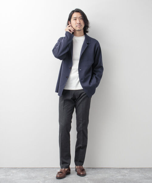 NOLLEY'S goodman(ノーリーズグッドマン)の「ミラノリブ ラペルカーディガン ニットジャケット(カーディガン/ボレロ・メンズ・イエロー/ブラック/グレイッシュベージュ/ネイビー・M/S/L)」の22枚目の写真