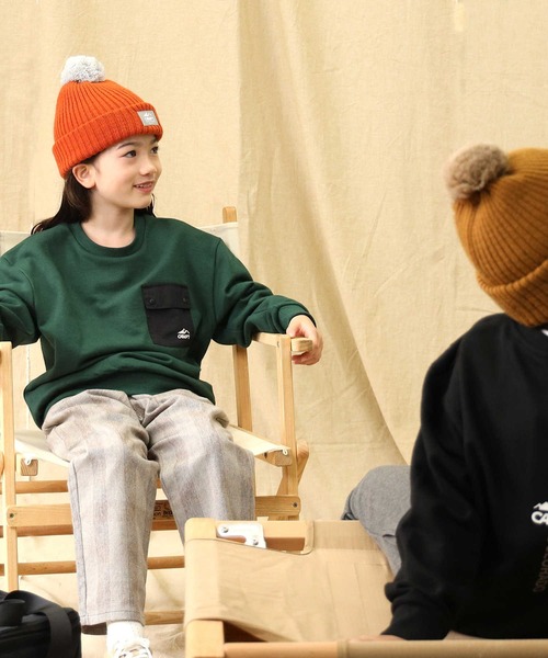 CAMP7(キャンプセブン)の「【CAMP7】ポケ付きクルースウェット(スウェット・キッズ・グリーン/ブラック・130/105/120/140/160/150)」の15枚目の写真