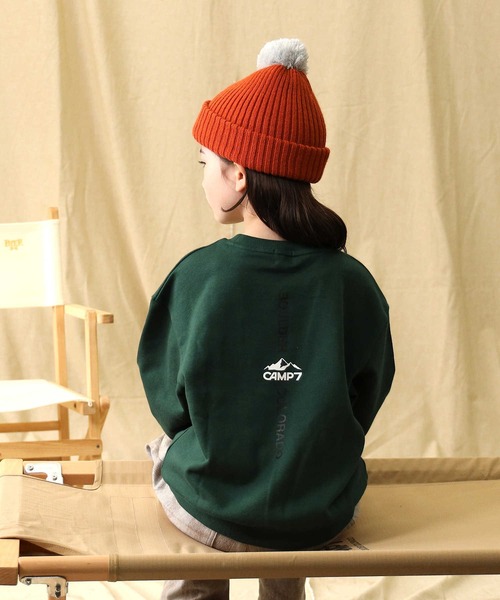 CAMP7(キャンプセブン)の「【CAMP7】ポケ付きクルースウェット(スウェット・キッズ・グリーン/ブラック・130/105/120/140/160/150)」の14枚目の写真