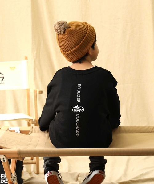 CAMP7(キャンプセブン)の「【CAMP7】ポケ付きクルースウェット(スウェット・キッズ・グリーン/ブラック・130/105/120/140/160/150)」の22枚目の写真