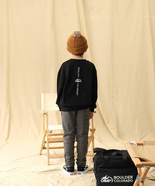 CAMP7(キャンプセブン)の「【CAMP7】ポケ付きクルースウェット(スウェット・キッズ・グリーン/ブラック・130/105/120/140/160/150)」の18枚目の写真