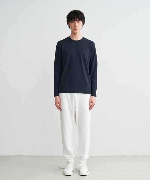 three dots(スリードッツ)の「パウダリーコットン クルーネック(Tシャツ/カットソー・メンズ・ブラック/ホワイト/ネイビー・LARGE/MEDIUM/SMALL)」の10枚目の写真