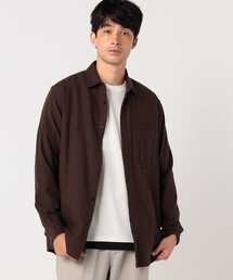 【ウォッシャブル】コットンネル ショートポイントシャツ