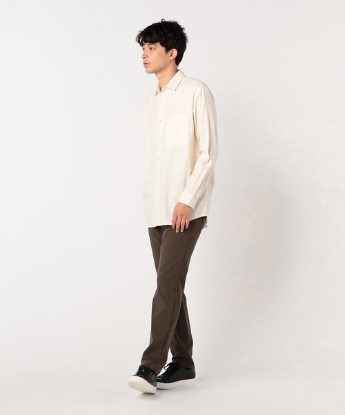 COMME CA ISM（コムサイズム）の「【ウォッシャブル】コットンネル　ショートポイントシャツ（シャツ/ブラウス・メンズ・ホワイト/ダークブラウン/ネイビー・MEDIUM/LARGE）」の8枚目の写真