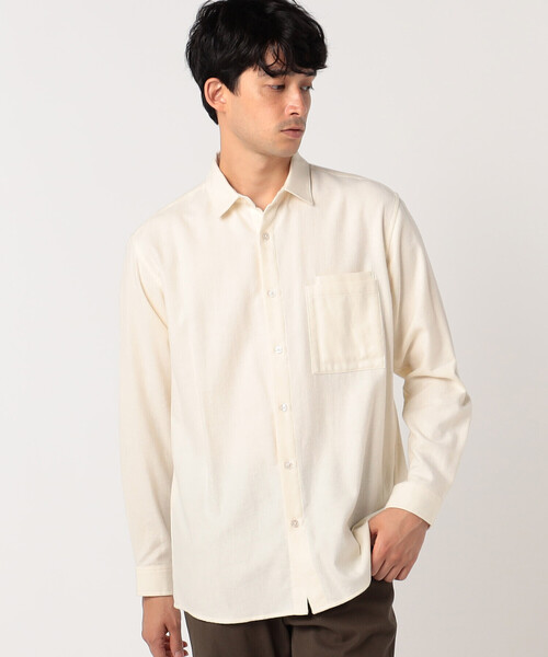 COMME CA ISM（コムサイズム）の「【ウォッシャブル】コットンネル　ショートポイントシャツ（シャツ/ブラウス・メンズ・ホワイト/ダークブラウン/ネイビー・MEDIUM/LARGE）」の18枚目の写真