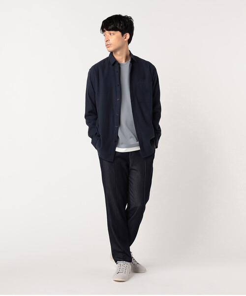 COMME CA ISM（コムサイズム）の「【ウォッシャブル】コットンネル　ショートポイントシャツ（シャツ/ブラウス・メンズ・ホワイト/ダークブラウン/ネイビー・MEDIUM/LARGE）」の11枚目の写真