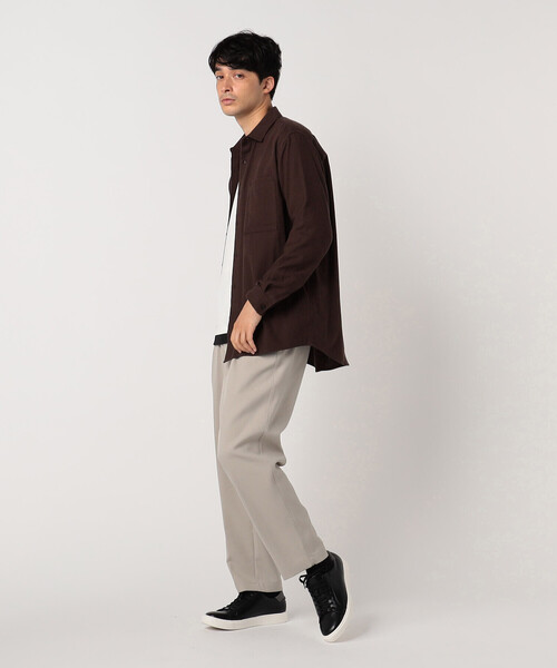 COMME CA ISM（コムサイズム）の「【ウォッシャブル】コットンネル　ショートポイントシャツ（シャツ/ブラウス・メンズ・ホワイト/ダークブラウン/ネイビー・MEDIUM/LARGE）」の6枚目の写真