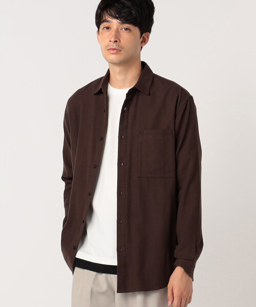 COMME CA ISM（コムサイズム）の「【ウォッシャブル】コットンネル　ショートポイントシャツ（シャツ/ブラウス・メンズ・ホワイト/ダークブラウン/ネイビー・MEDIUM/LARGE）」の14枚目の写真