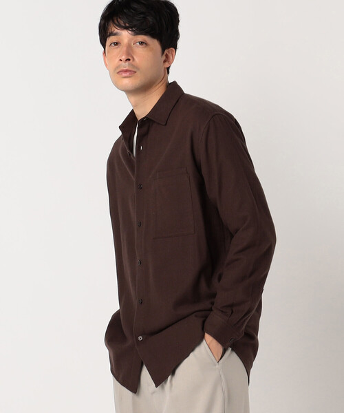 COMME CA ISM（コムサイズム）の「【ウォッシャブル】コットンネル　ショートポイントシャツ（シャツ/ブラウス・メンズ・ホワイト/ダークブラウン/ネイビー・MEDIUM/LARGE）」の21枚目の写真