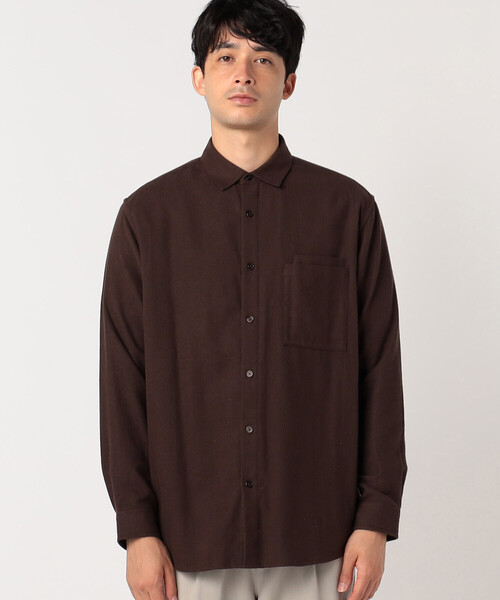 COMME CA ISM（コムサイズム）の「【ウォッシャブル】コットンネル　ショートポイントシャツ（シャツ/ブラウス・メンズ・ホワイト/ダークブラウン/ネイビー・MEDIUM/LARGE）」の16枚目の写真