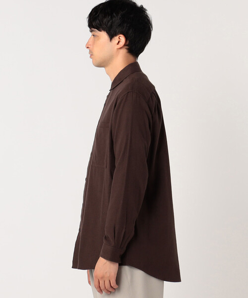 COMME CA ISM（コムサイズム）の「【ウォッシャブル】コットンネル　ショートポイントシャツ（シャツ/ブラウス・メンズ・ホワイト/ダークブラウン/ネイビー・MEDIUM/LARGE）」の9枚目の写真