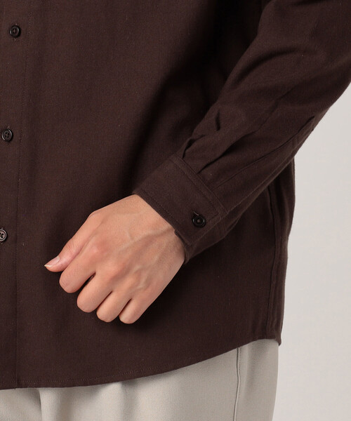 COMME CA ISM（コムサイズム）の「【ウォッシャブル】コットンネル　ショートポイントシャツ（シャツ/ブラウス・メンズ・ホワイト/ダークブラウン/ネイビー・MEDIUM/LARGE）」の7枚目の写真