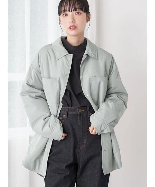 earth music&ecology（アースミュージックアンドエコロジー）の「中綿シャツジャケット（その他アウター・レディース・アイボリー/ボルドー/ライトカーキ/チェック・FREE）」の13枚目の写真