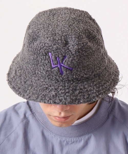 LARKiNSラーキンス ロゴ刺繍ボアバケットハット（ハット