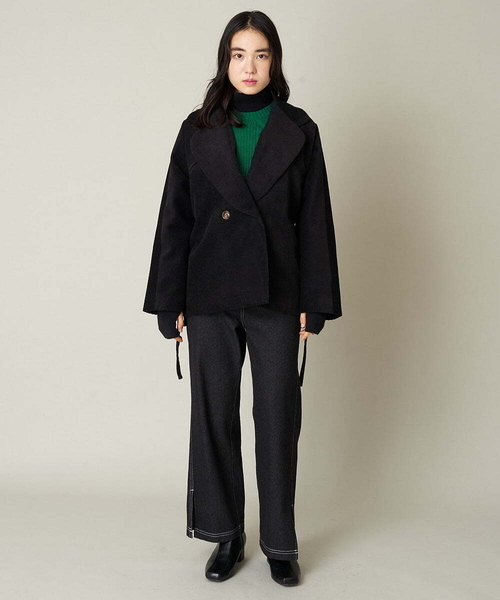 A de a.v.v（アードアー・ヴェ・ヴェ）の「［SET UP対応］コーデュロイラグランスリーブジャケット（テーラードジャケット・レディース・ブルー/ブラック・36/38）」の8枚目の写真