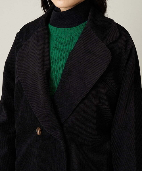 A de a.v.v（アードアー・ヴェ・ヴェ）の「［SET UP対応］コーデュロイラグランスリーブジャケット（テーラードジャケット・レディース・ブルー/ブラック・36/38）」の13枚目の写真