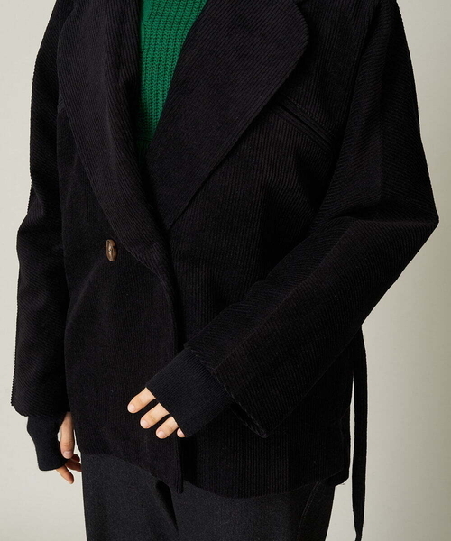 A de a.v.v（アードアー・ヴェ・ヴェ）の「［SET UP対応］コーデュロイラグランスリーブジャケット（テーラードジャケット・レディース・ブルー/ブラック・36/38）」の14枚目の写真