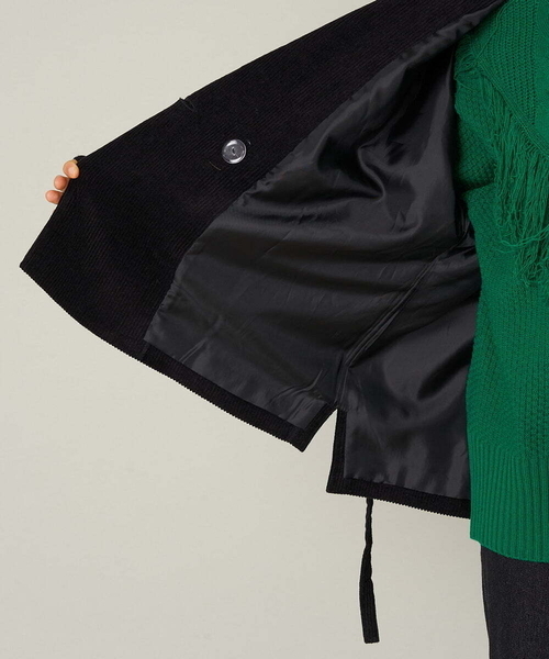 A de a.v.v（アードアー・ヴェ・ヴェ）の「［SET UP対応］コーデュロイラグランスリーブジャケット（テーラードジャケット・レディース・ブルー/ブラック・36/38）」の17枚目の写真