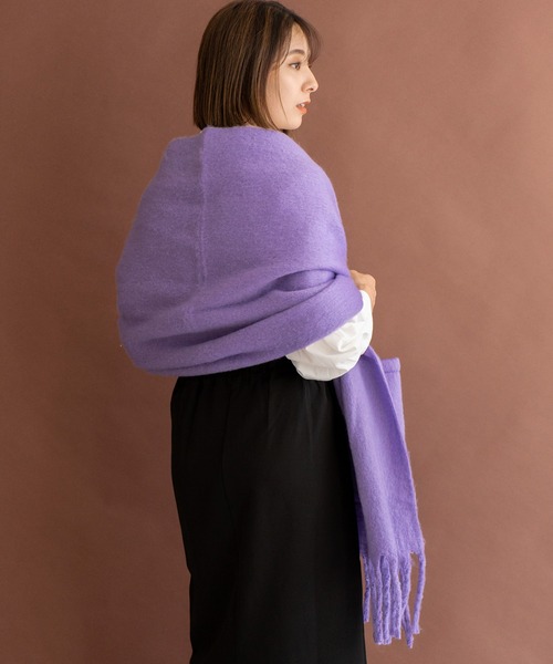 VitaFelice（ヴィータフェリーチェ）の「モヘアタッチ大判ブランケットストール（ストール/ショール・レディース・ライトグレー/ライラック/ライム/アイボリー・FREE）」の12枚目の写真