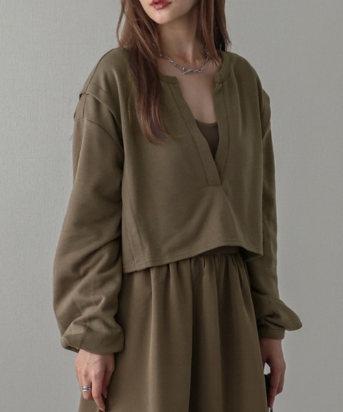 La-gemme(ラジェム)の「ショートトップス×ワンピース セット(セットアップ・レディース・ブラウン/ブラック×グレー/ブラック系その他/ブラック系その他2/グレー系その他・フリー)」の6枚目の写真
