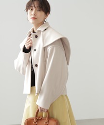 N.（N. Natural Beauty Basic） | ◆ウィングケープステンショートコート(ステンカラーコート)