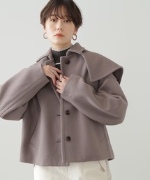 N.(N. Natural Beauty Basic) | ◆ウィングケープステンショートコート(ステンカラーコート)