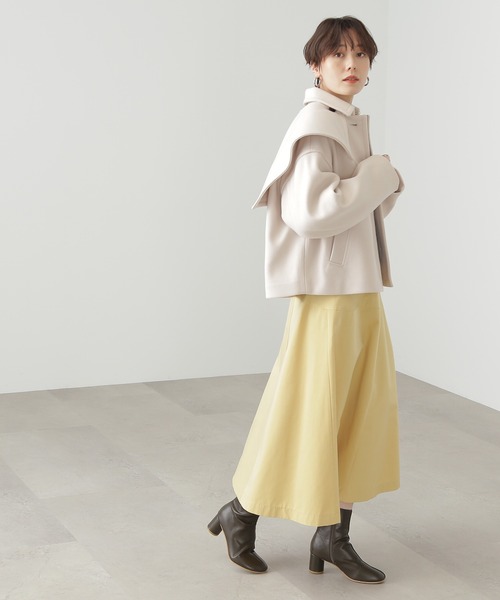 N.（N. Natural Beauty Basic）（エヌエヌナチュラルビューティーベーシック）の「◆ウィングケープステンショートコート（ステンカラーコート・レディース・ブルー/モカ/ナチュラル・MEDIUM）」の16枚目の写真