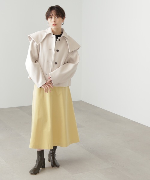 N.（N. Natural Beauty Basic）（エヌエヌナチュラルビューティーベーシック）の「◆ウィングケープステンショートコート（ステンカラーコート・レディース・ブルー/モカ/ナチュラル・MEDIUM）」の10枚目の写真