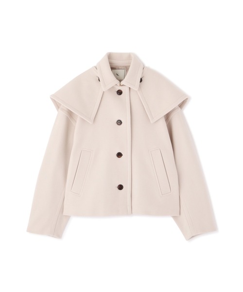 N.（N. Natural Beauty Basic）（エヌエヌナチュラルビューティーベーシック）の「◆ウィングケープステンショートコート（ステンカラーコート・レディース・ブルー/モカ/ナチュラル・MEDIUM）」の5枚目の写真