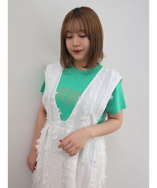 merry jenny（メリージェニー）の「fluffy タックジャンパーワンピース（ワンピース・レディース・オフホワイト/ブラック・FREE）」の6枚目の写真