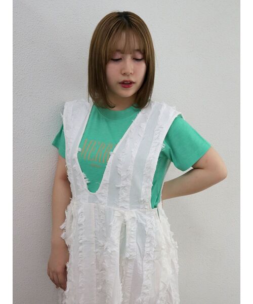 merry jenny（メリージェニー）の「fluffy タックジャンパーワンピース（ワンピース・レディース・オフホワイト/ブラック・FREE）」の8枚目の写真