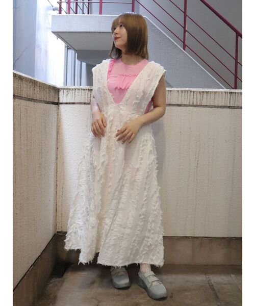 merry jenny（メリージェニー）の「fluffy タックジャンパーワンピース（ワンピース・レディース・オフホワイト/ブラック・FREE）」の10枚目の写真