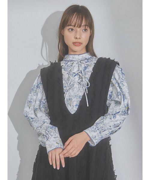 merry jenny（メリージェニー）の「fluffy タックジャンパーワンピース（ワンピース・レディース・オフホワイト/ブラック・FREE）」の13枚目の写真