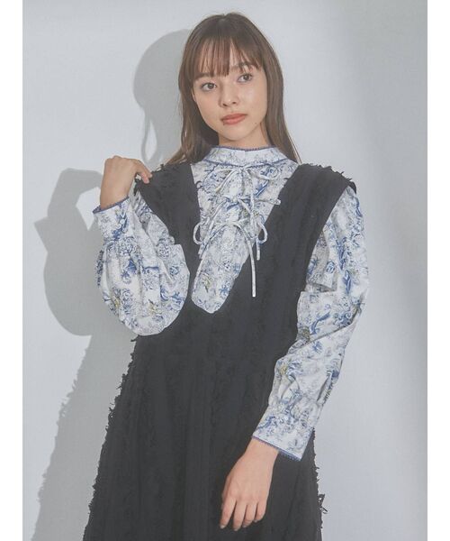 merry jenny（メリージェニー）の「fluffy タックジャンパーワンピース（ワンピース・レディース・オフホワイト/ブラック・FREE）」の14枚目の写真