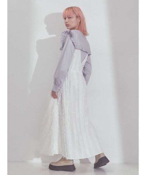 merry jenny（メリージェニー）の「fluffy タックジャンパーワンピース（ワンピース・レディース・オフホワイト/ブラック・FREE）」の18枚目の写真