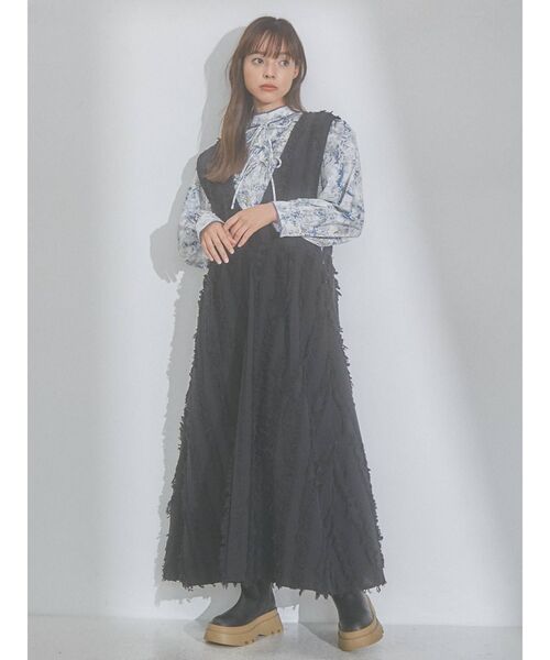 merry jenny（メリージェニー）の「fluffy タックジャンパーワンピース（ワンピース・レディース・オフホワイト/ブラック・FREE）」の19枚目の写真