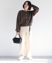 cepo | パールボタン ミックスニットカーディガン(カーディガン/ボレロ)