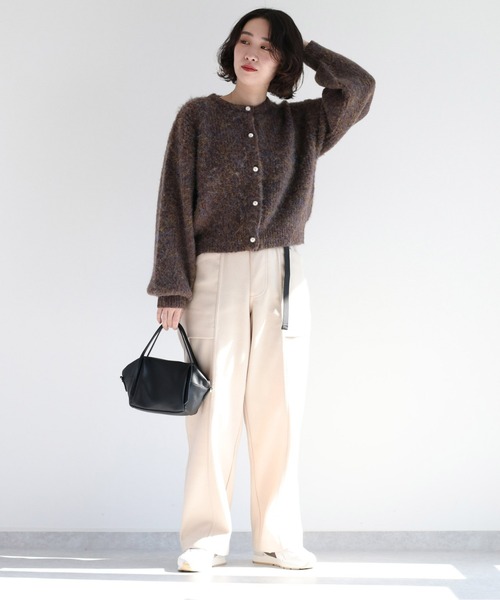 cepo（セポ）の「パールボタン ミックスニットカーディガン（カーディガン/ボレロ・レディース・レッド/ベージュ/ブラウン・M）」の21枚目の写真