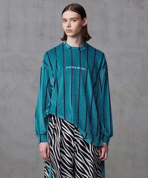 SHAREEF | STRIPE VELOR MOCK NECK PO(Tシャツ/カットソー)