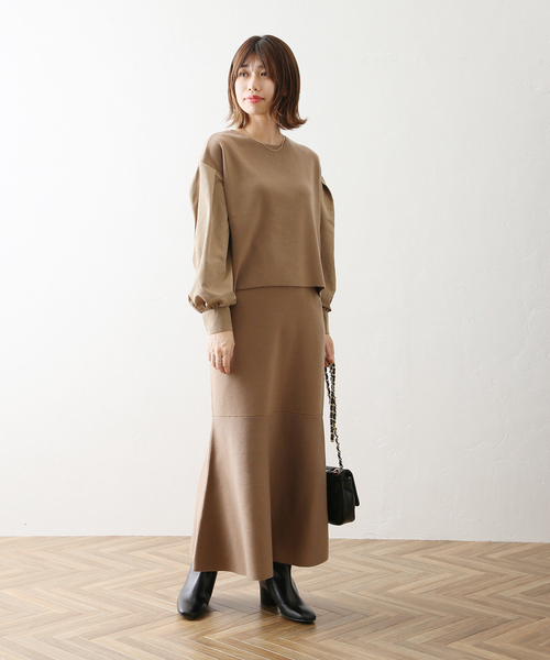 フレアマーメイドニットスカート