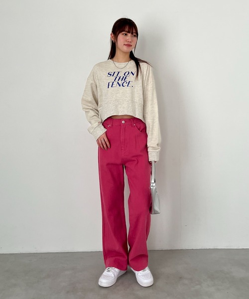 EPIMI E'PIMMY(エピミエピミー)の「レタリングロゴクロップドプルオーバー(スウェット・レディース・オートミール/ネイビー/ピンク/サックスブルー・MEDIUM)」の16枚目の写真